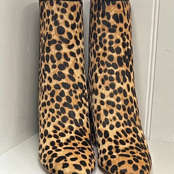 J Crew $248 Sadie Ankle Boots in Leopard Calf Hair 7-M Sahara Brown - Picture 2 of 6